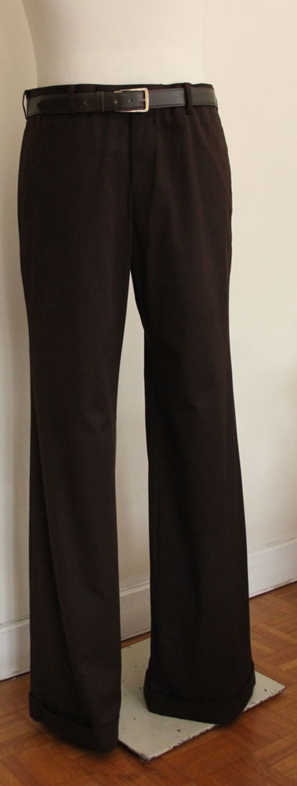 Pantalon large chocolat YOHJI YAMAMOTO T.5 Vêtements