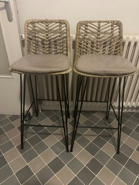 Lot de 2 chaises de bar en rotin/tressé ? Hauteur d'assise 6 90 Fougères (35)