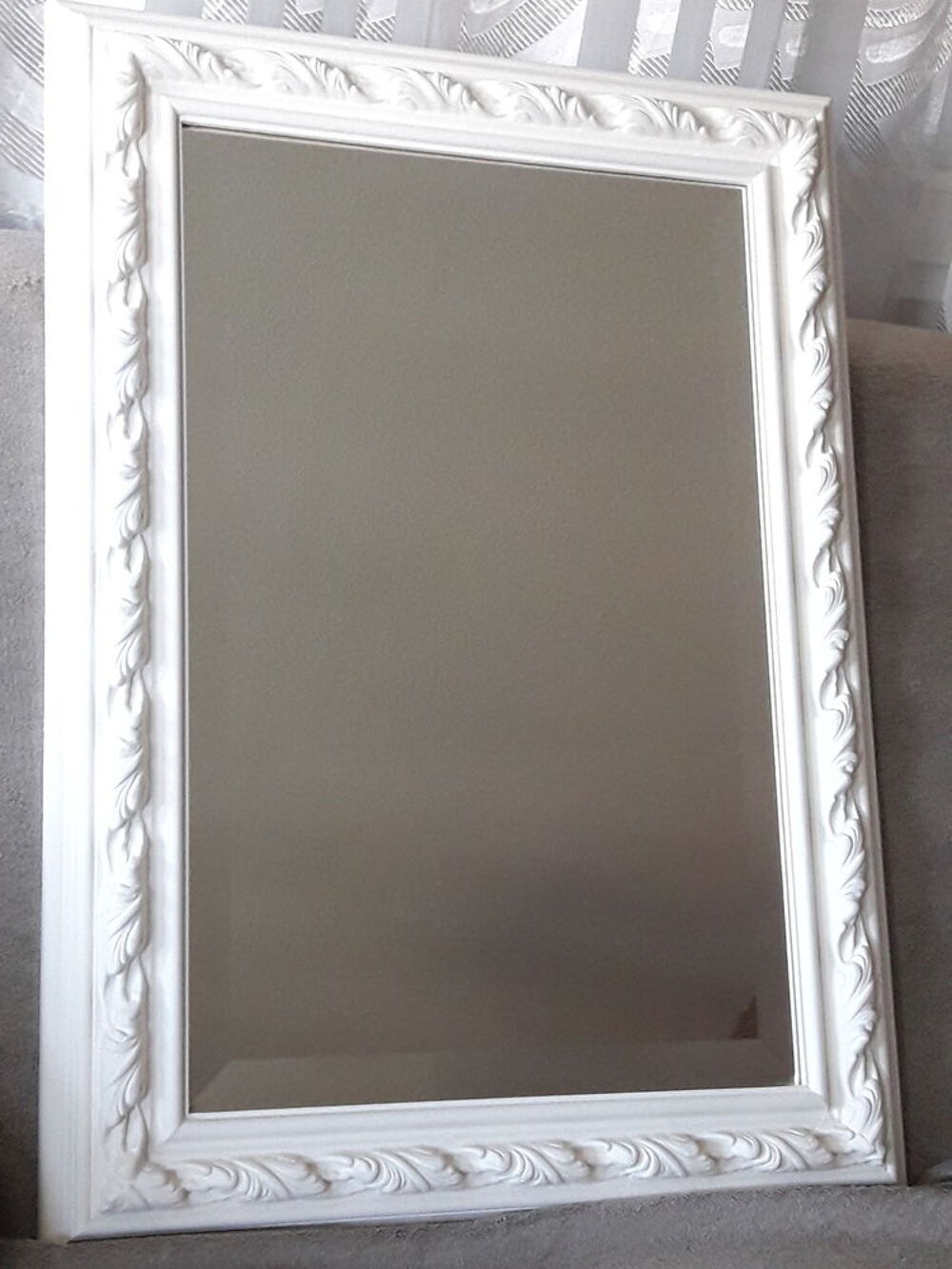 Miroir biseaut&eacute; bois Décoration