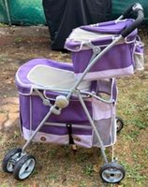   Poussette double pliable pour chiens ou chats  