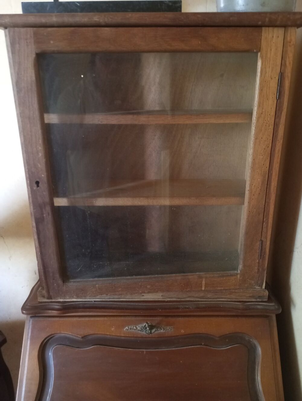 Vitrine bois ancienne &agrave; porte vitr&eacute;e Meubles
