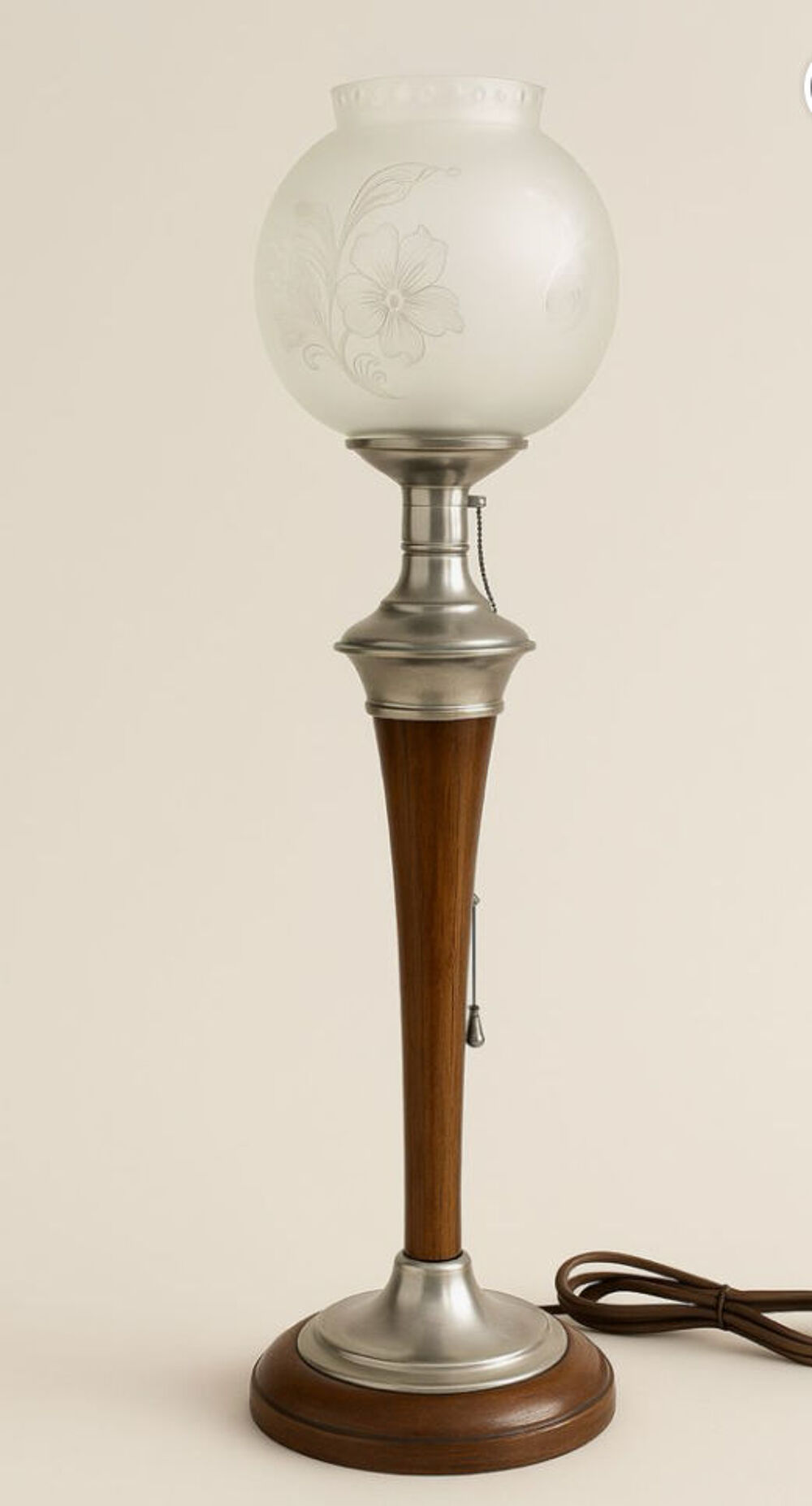 Lampe sur pied &eacute;l&eacute;gante avec abat-jour en verre ( Mazda-50 ) 
