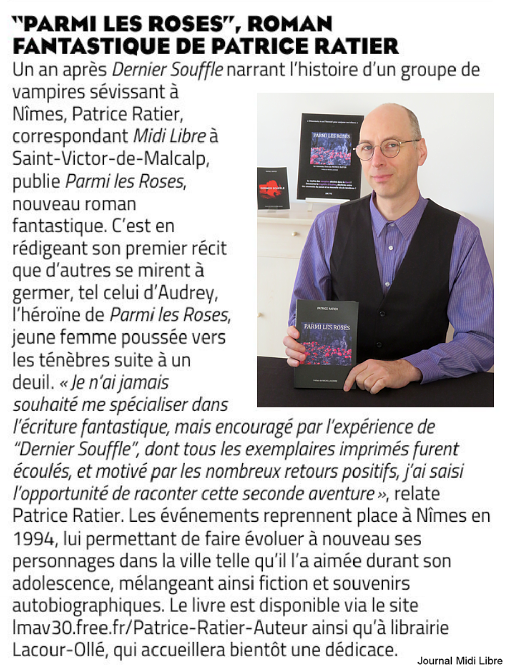 Parmi les Roses Roman fantastique gothique horreur Vampire Livres et BD