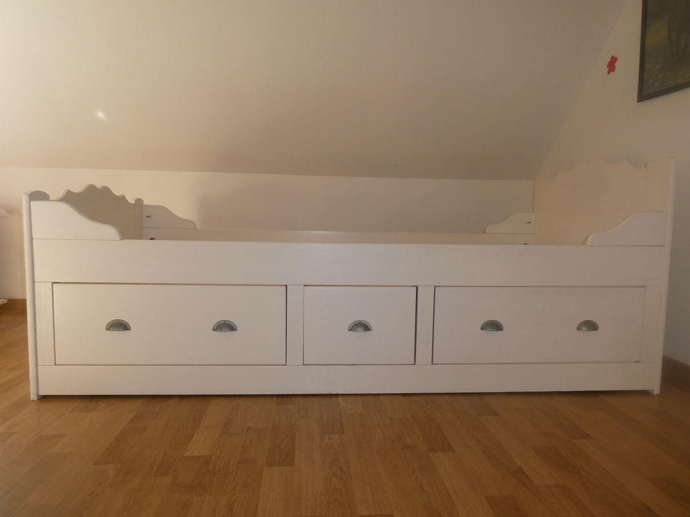 lit bois blanc 90X190 Mobilier enfants