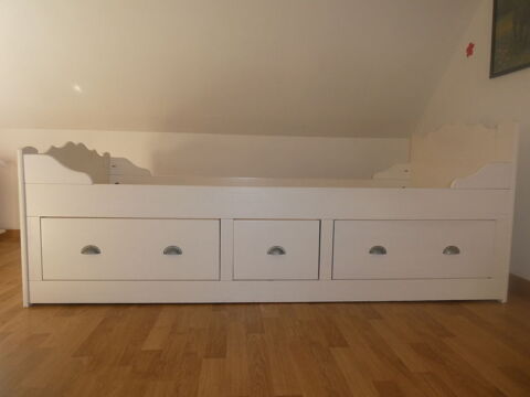 lit bois blanc 90X190 120 Tranou (45)