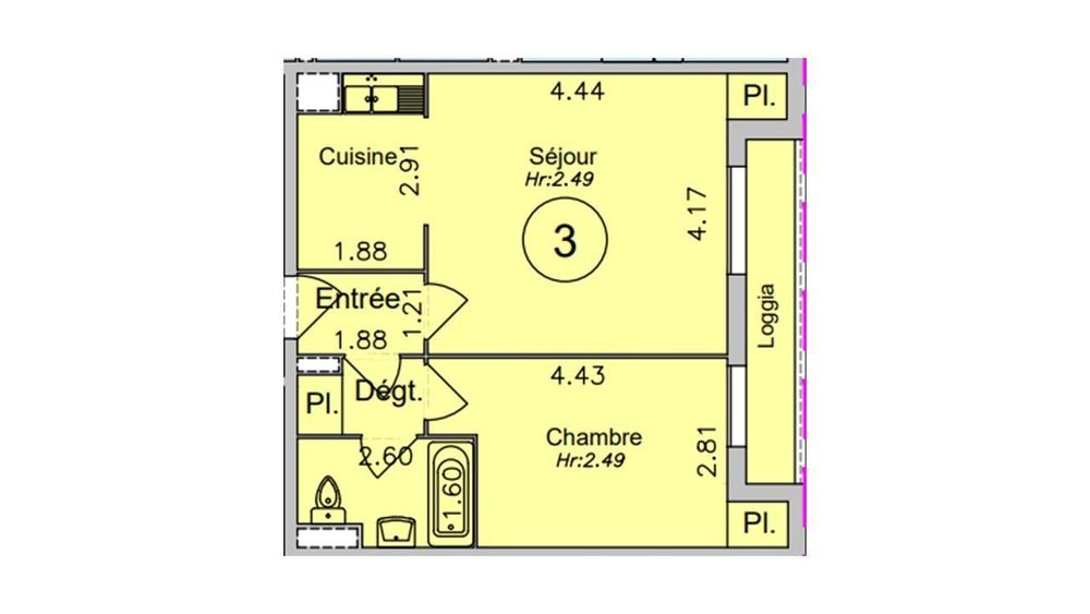 Vente Appartement T2 - 44.3m ² Villepinte