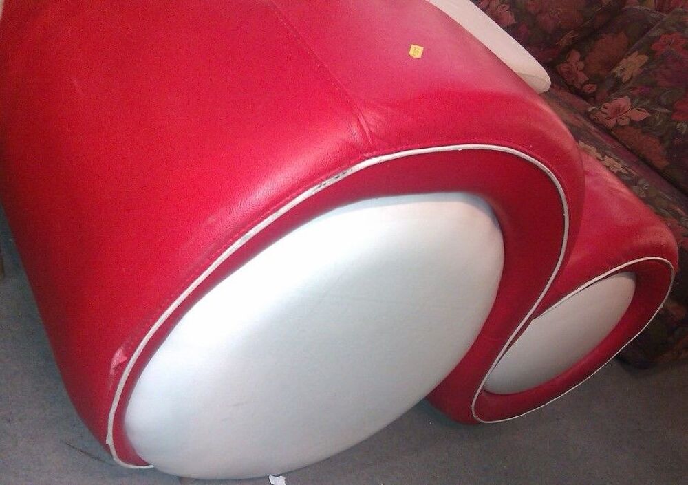 Canap&eacute; relax + fauteuil - cuir + PVC &agrave; restaurer Meubles