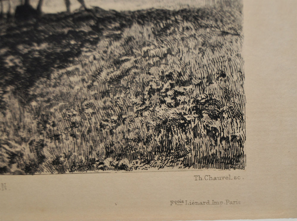 Lithographie Th.Chauvel "Le matin environs de tervueren" Décoration