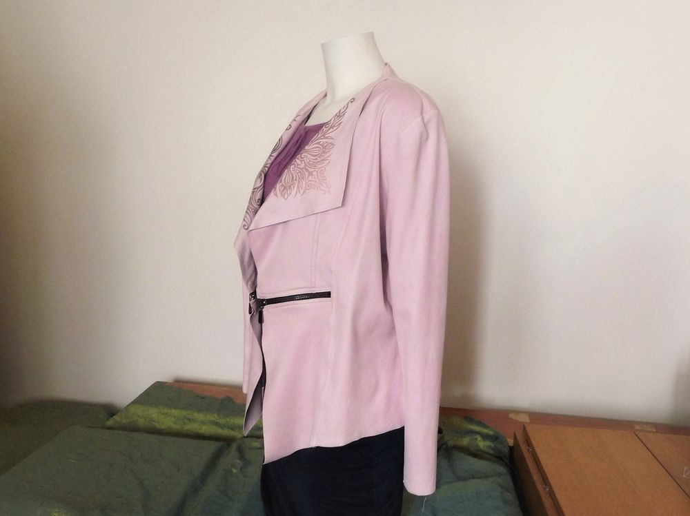 Veste Rose Pastel Imitation Daim Manches Longues- One O One Vêtements