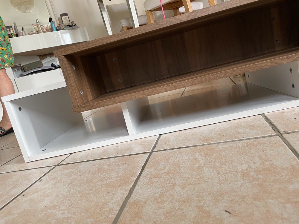 Table basse blanc et bois Meubles