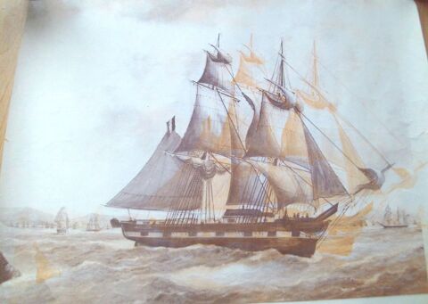 Poster ancien voilier fa�on aquarelle 1 Villeurbanne (69)