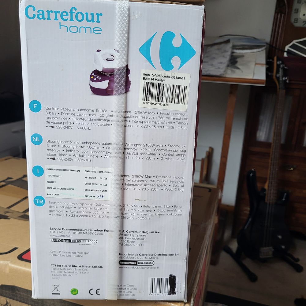 Centrale vapeur Carrefour home blanche et violette Electroménager