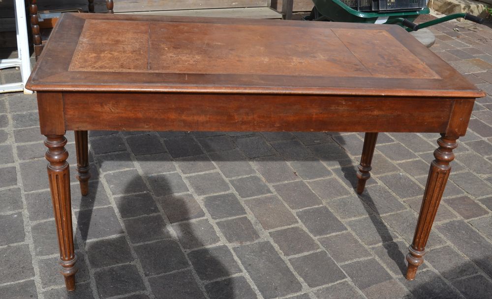 bureau bois+cuir Meubles