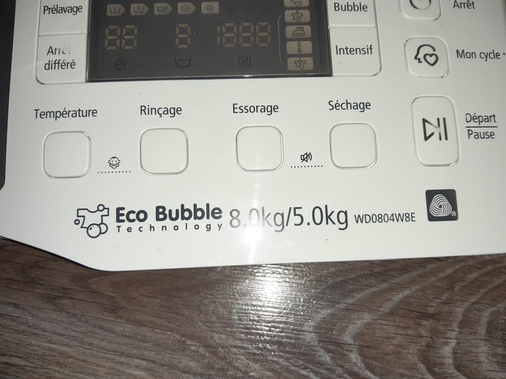 Panneau de commande machine &agrave; laver Samsung eco bubble Electroménager