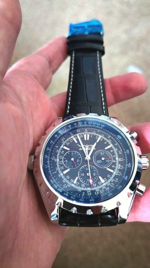 Montre Homme JARAGAR Aviator Chronographe - Neuve - Noir / Acier - 47 Sartrouville (78)