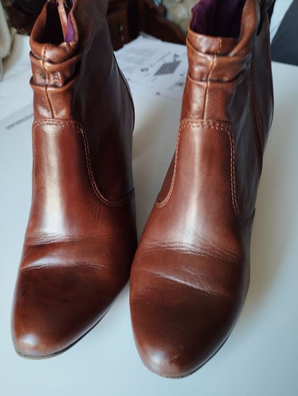 Bottines cuir fauve pointure 39 Chaussures