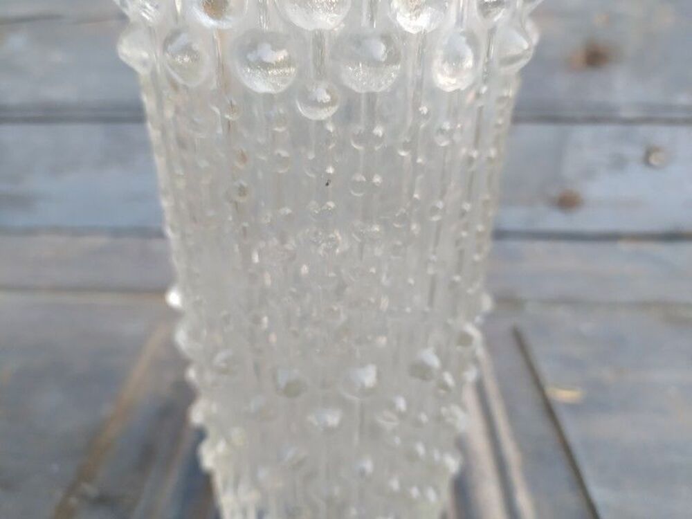 Vase Verre Givr&eacute; Tch&eacute;coslovaque Frantisek Peceny Glass Décoration