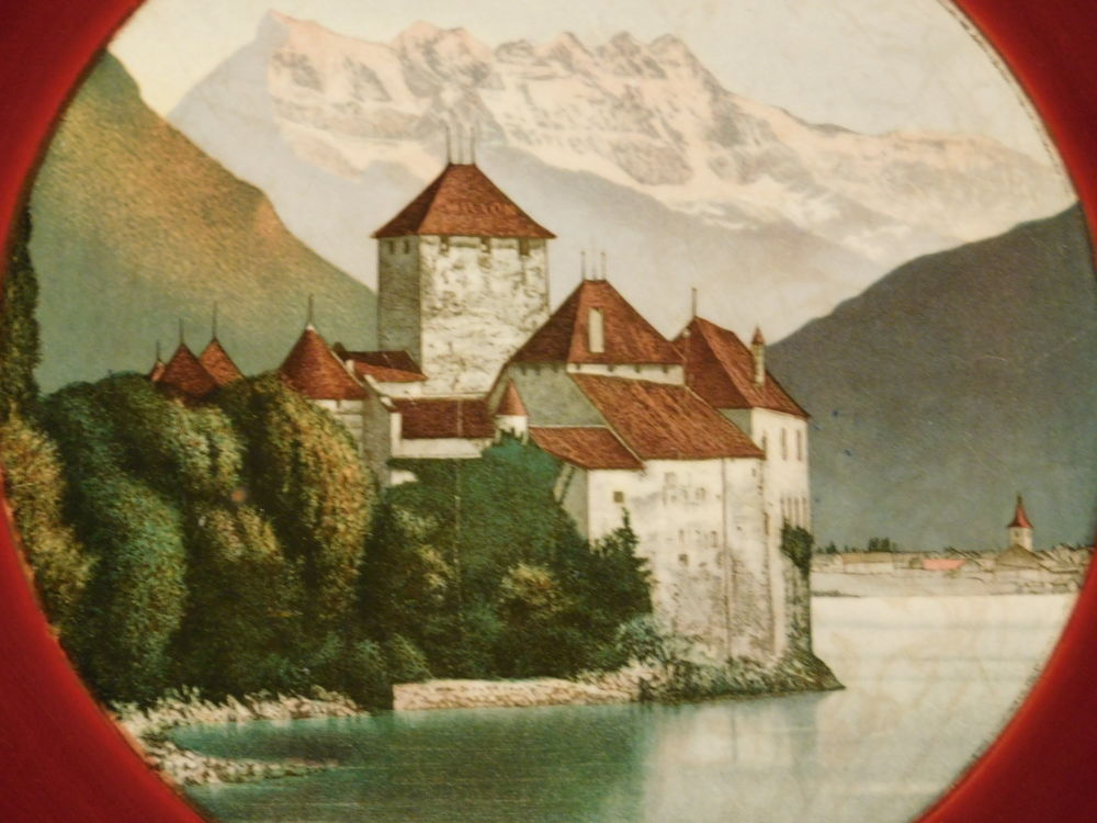  grande assiette murale du chateau de chillon suisse Décoration
