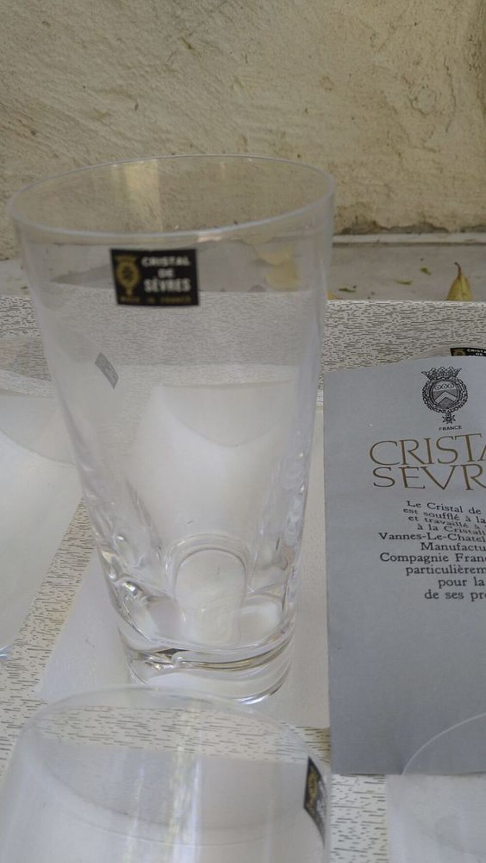 Verres en cristal de s&egrave;vres Décoration