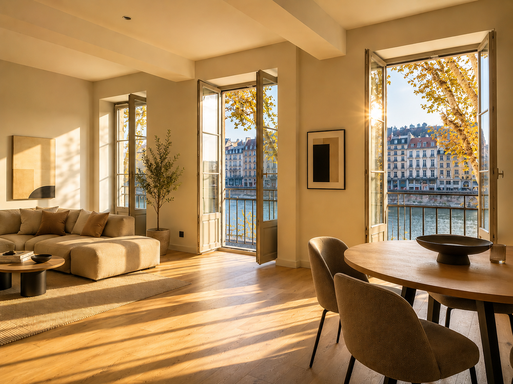 Vente Appartement T4 - 101 m2  - Rénové - climatisé - Vue Saone - Quai Lyon 1