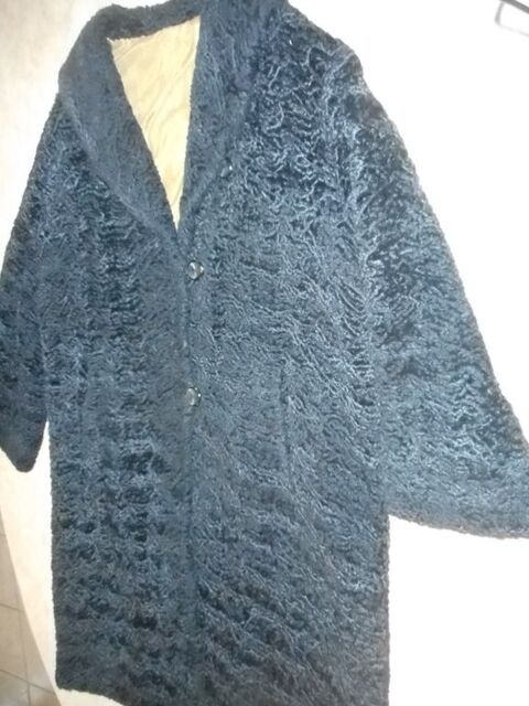 MANTEAU FAON ASTRAKAN NOIR  T. 42/44 16 Penvnan (22)