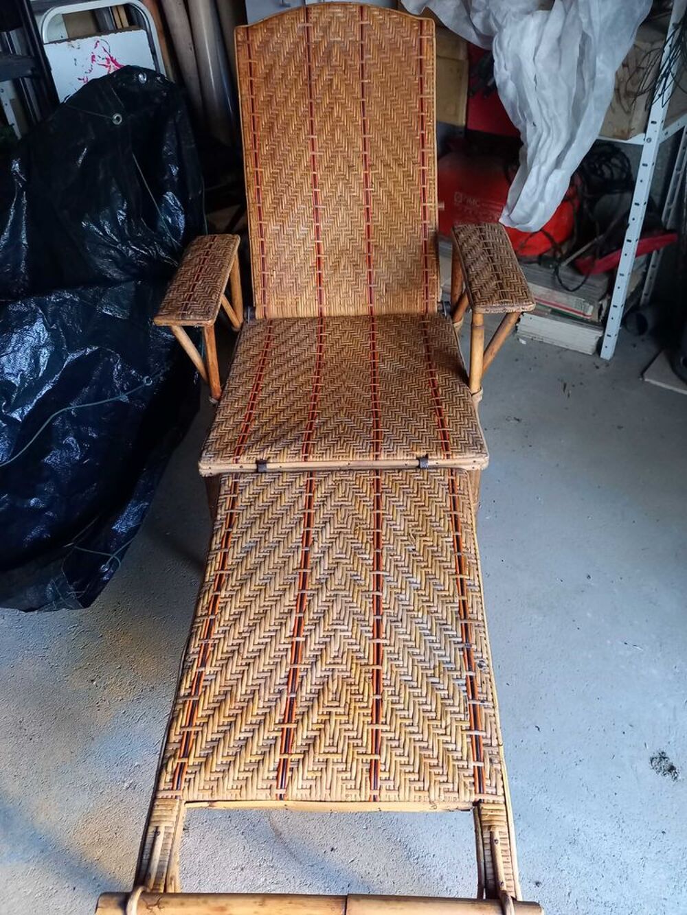 chaise longue rotin 1930 Meubles