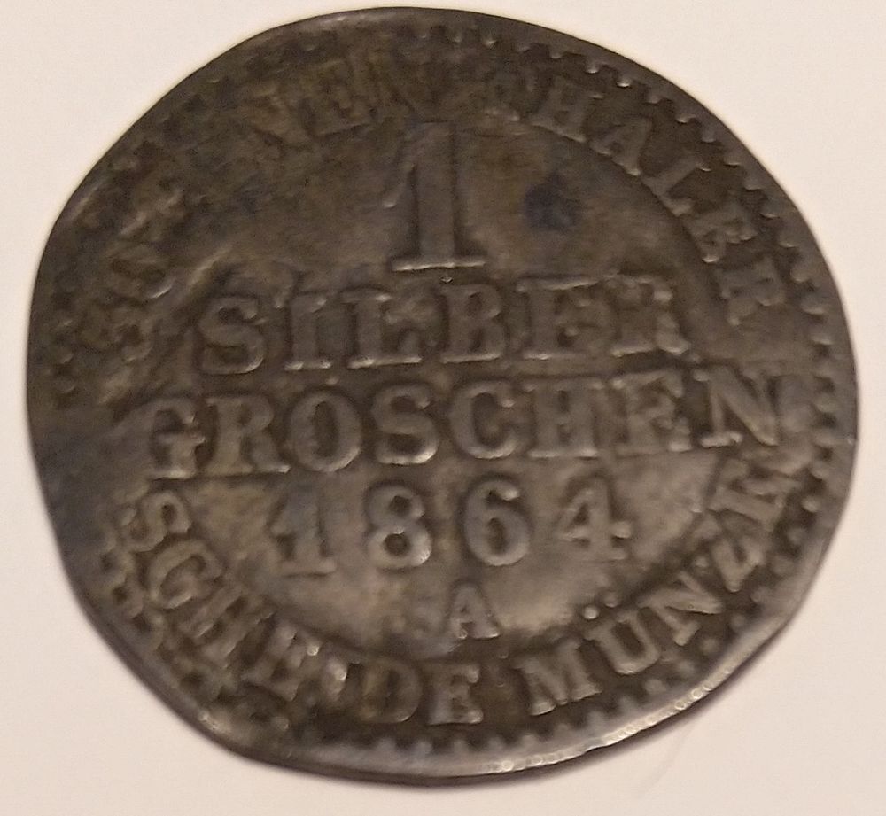 Monnaie Prusse 1 Silber groschen Billon 1864A 