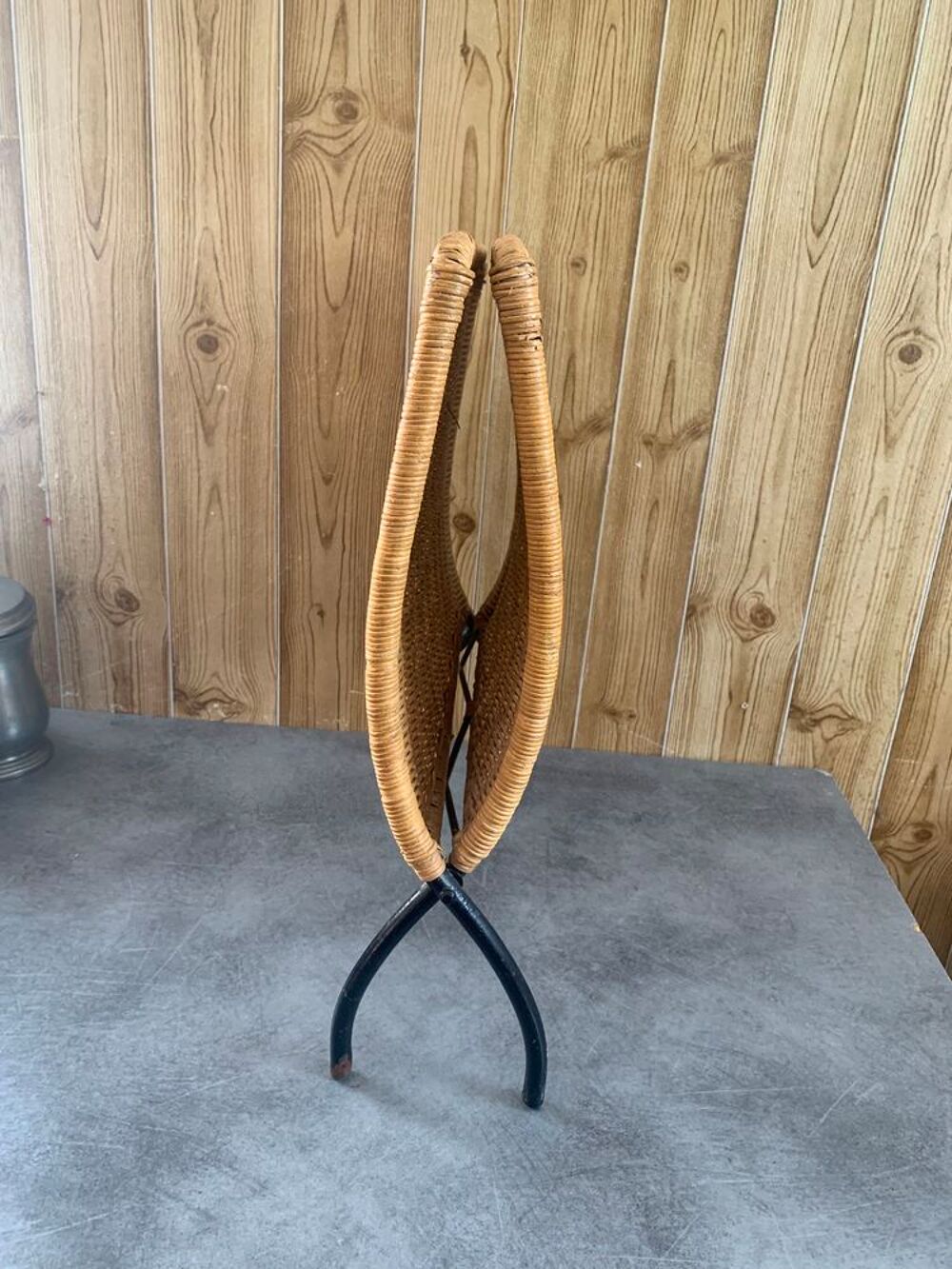 porte revu osier tress&eacute; et fer forg&eacute; Décoration