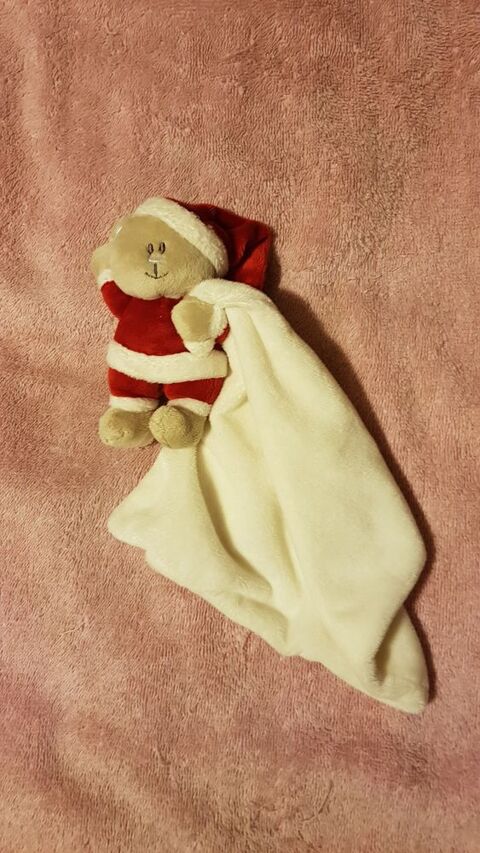 Doudou peluche ours dguis en Pre Noel avec mouchoir - Kim 8 La Clotte (17)