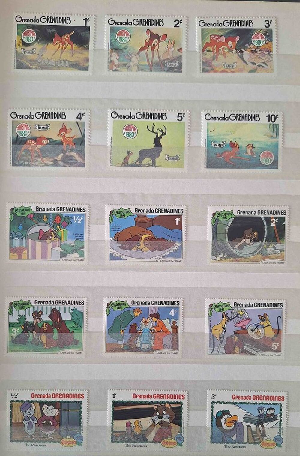 S&eacute;rie de timbres de collection de Grenadines 