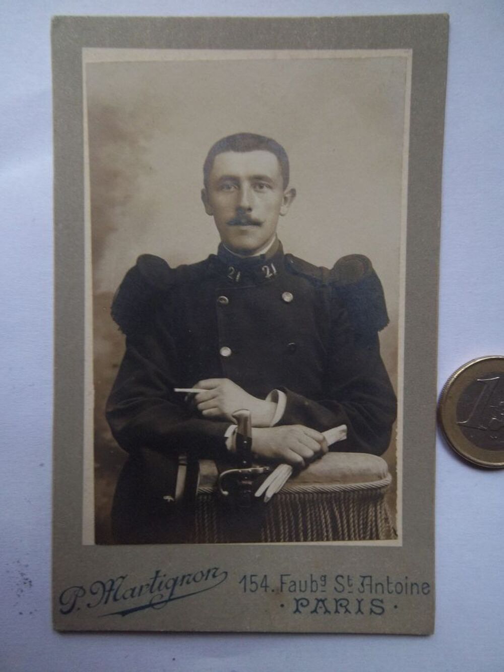 portrait/photo soldat du 21&deg; r&eacute;giment d'infanterie vers 1900 