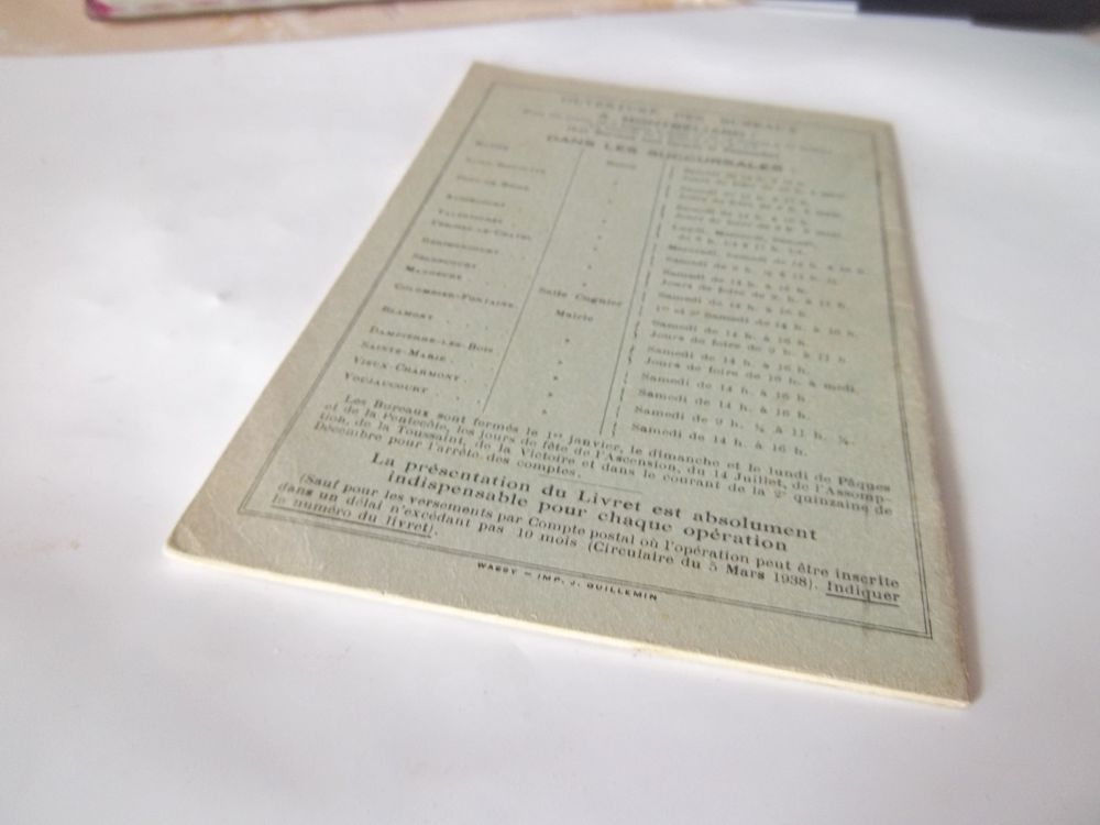 document 1939 collection 2&deg; guerre livret &eacute;pargne 