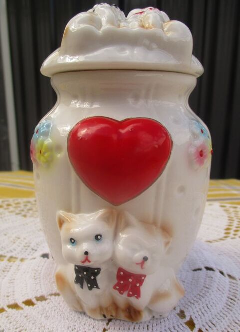 Bonbonni�re et/ou Sucrier Forme  Bomb�e  & Couvercle Assorti 6 La Fert�-Alais (91)