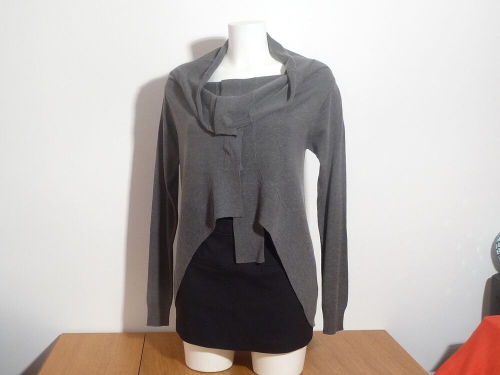 Gilet Gris Anthracite &agrave; Manches Longues- Taille 2 Vêtements