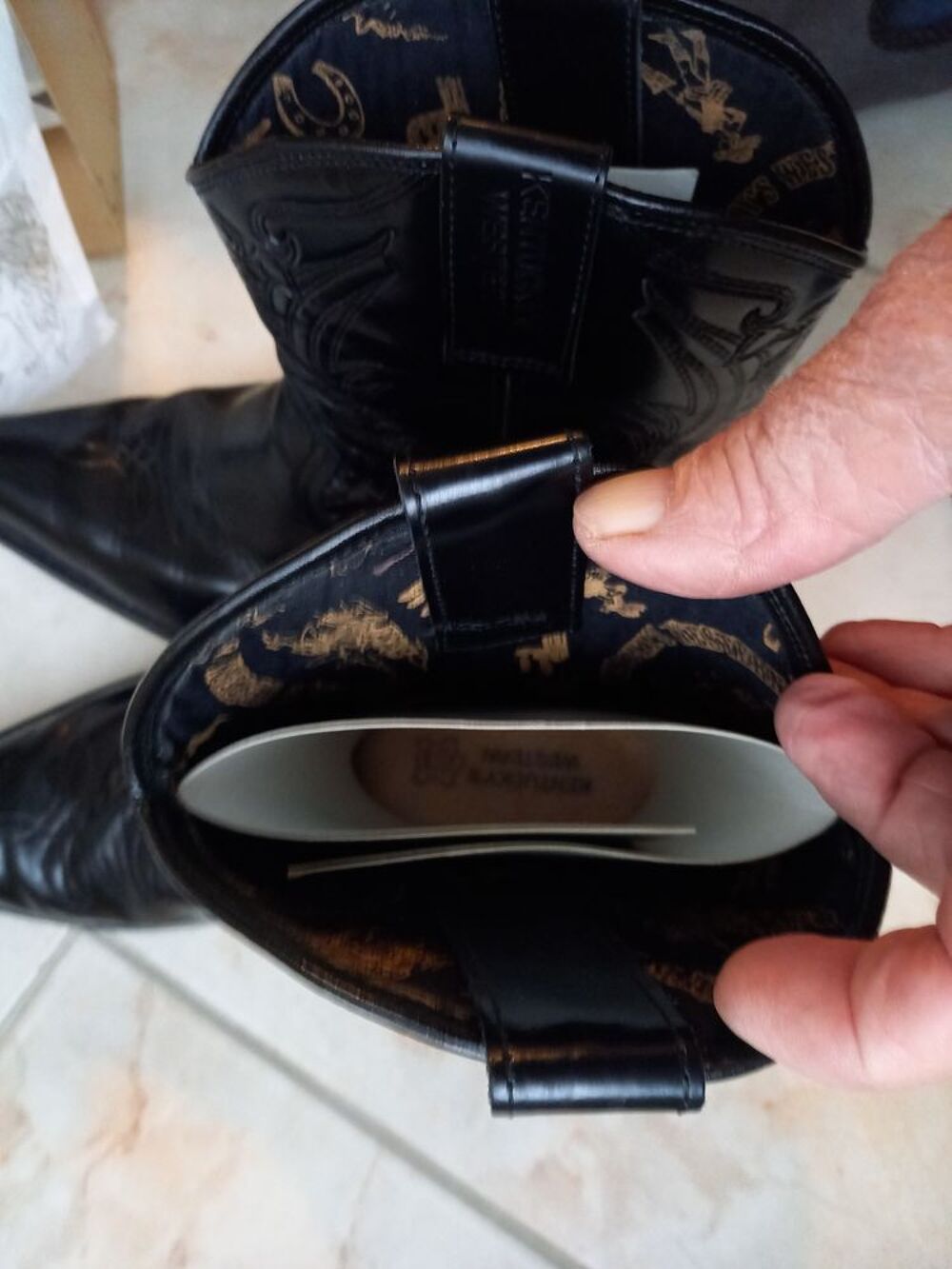 Bottes Santiag homme, Kentucky Western, 43, tr&egrave;s bon &eacute;tat. Chaussures