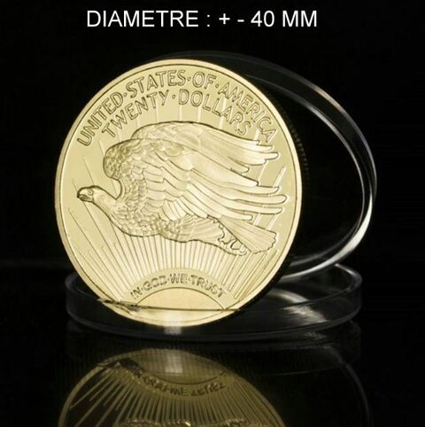 RÉPLIQUE PLAQUÉ OR TWENTY DOLLARS DOUBLE AIGLE 10 Hautmont (59)