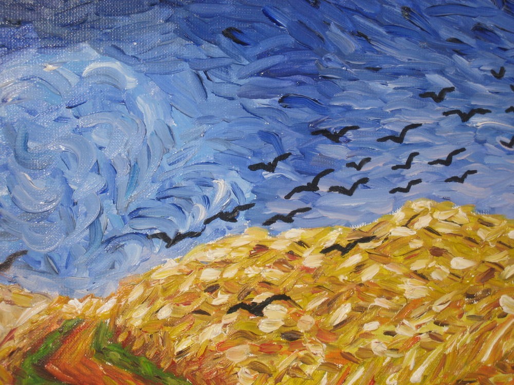 PEINTURE A L'HUILE sur toile champ de bl&eacute; Décoration