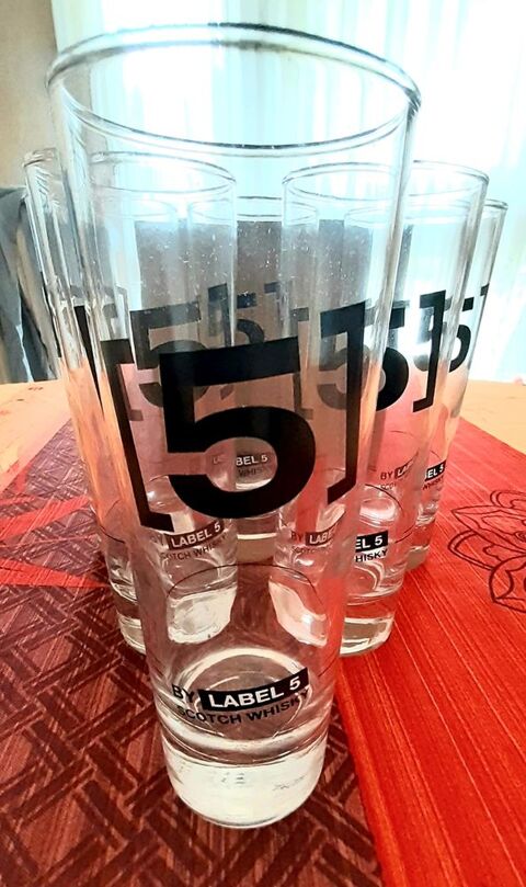 Lot de 6 verres à whisky label 5 12 Lens (62)