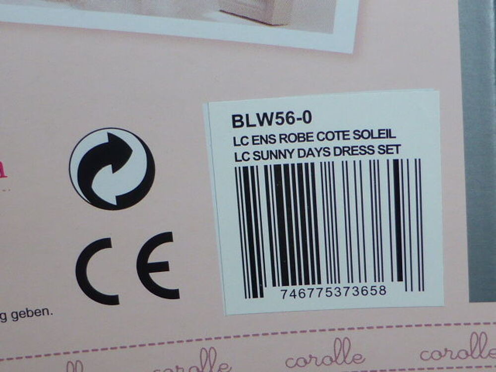 Corolle les ch&eacute;ries ensemble robe cot&eacute; soleil BLW5 Jeux / jouets