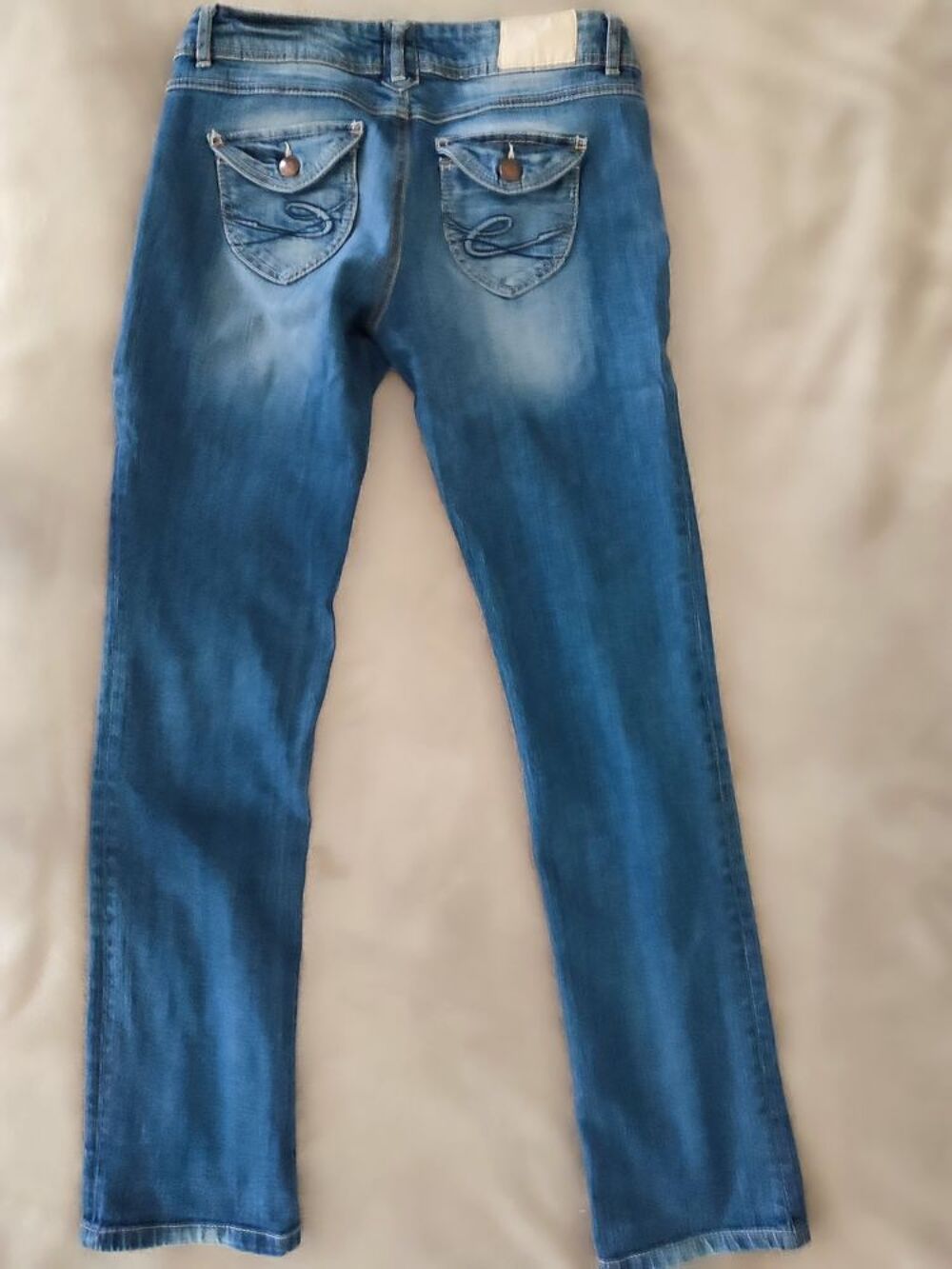 Jean Five Units Taille 38 bleu denim d&eacute;lav&eacute; Vêtements