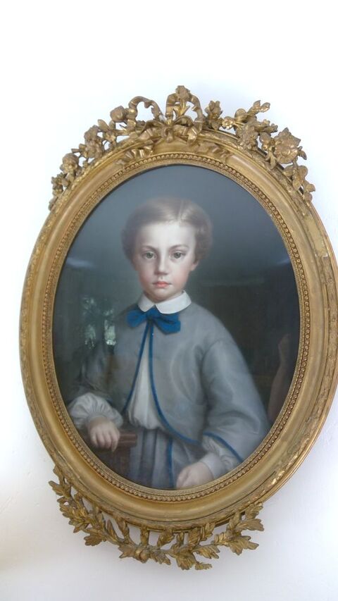 tableau/toile, valeur, portrait d'un petit garçon (58x60x6) 699 Grasse (06)