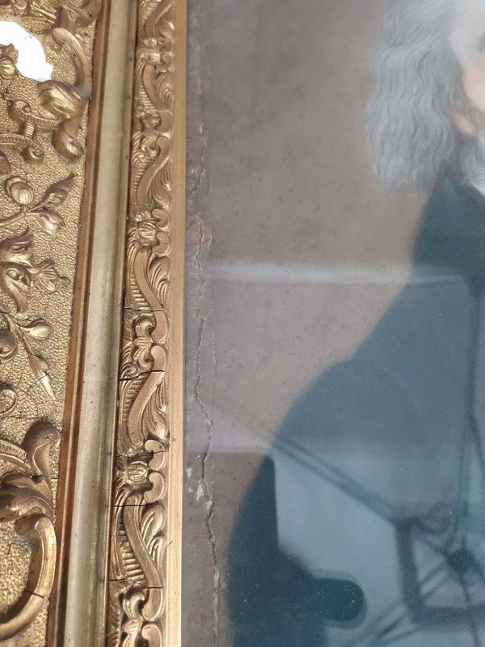 Tableau Dessin Pastel Portrait Gentilhomme Fin XIX&egrave;me 