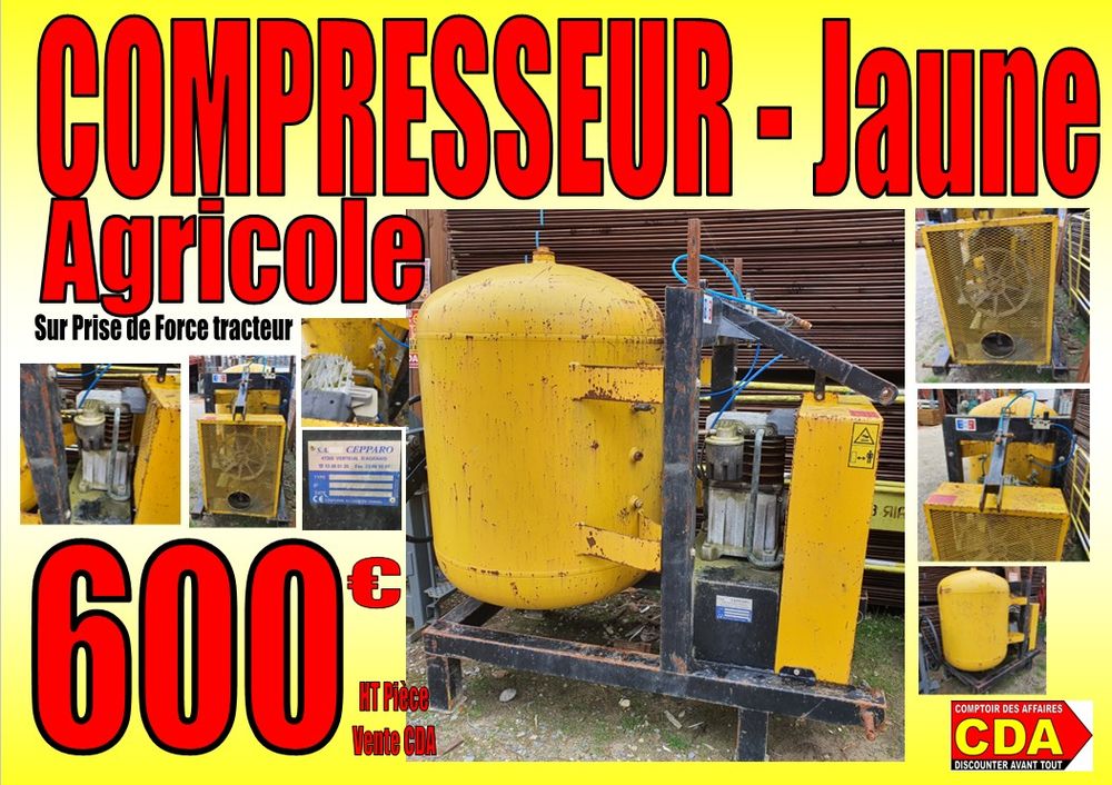COMPRESSEUR Jaune AGRICOLE - Pour Prise de Force Bricolage
