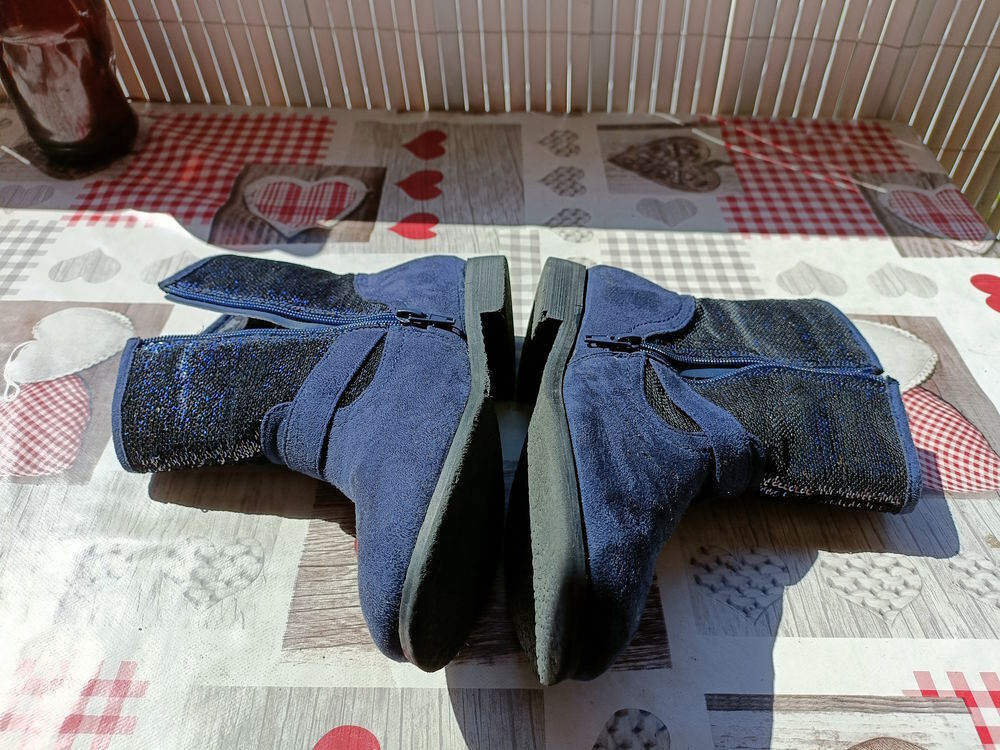 Bottes bleues marine &agrave; paillettes pour fille pointure 35 Chaussures