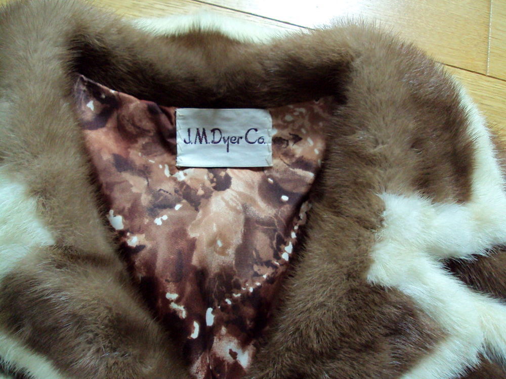 rare manteau vintage en vison marron et beige T40 Vtements