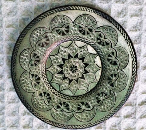 plateau en cuivre cisel 27 cm 20 Marcq-en-Barul (59)
