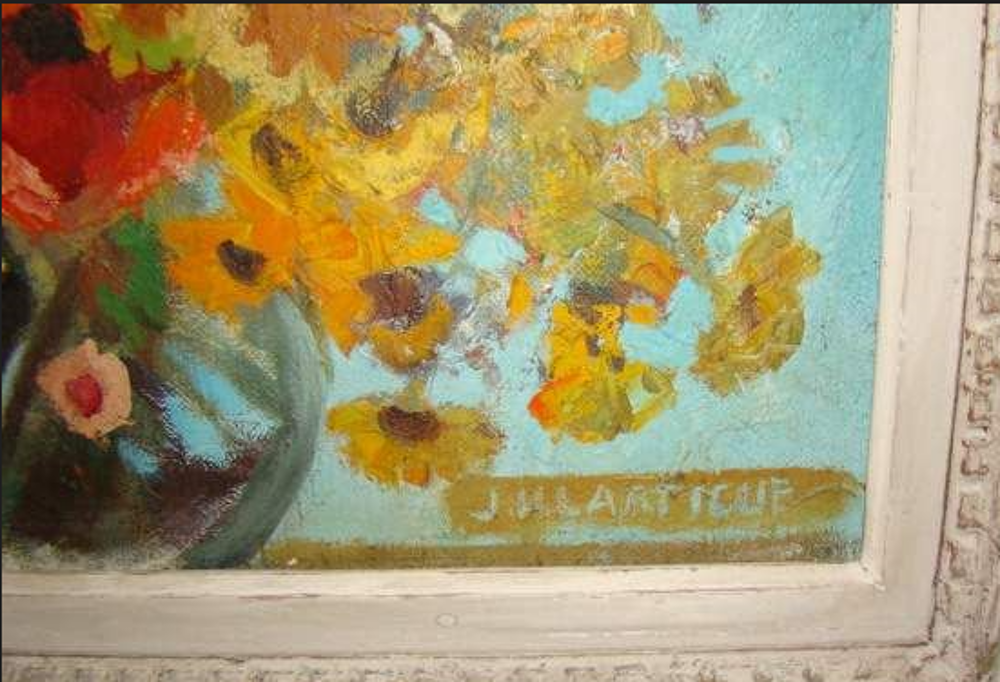 Peinture &agrave; l'huile - Fleurs dans un vase Décoration