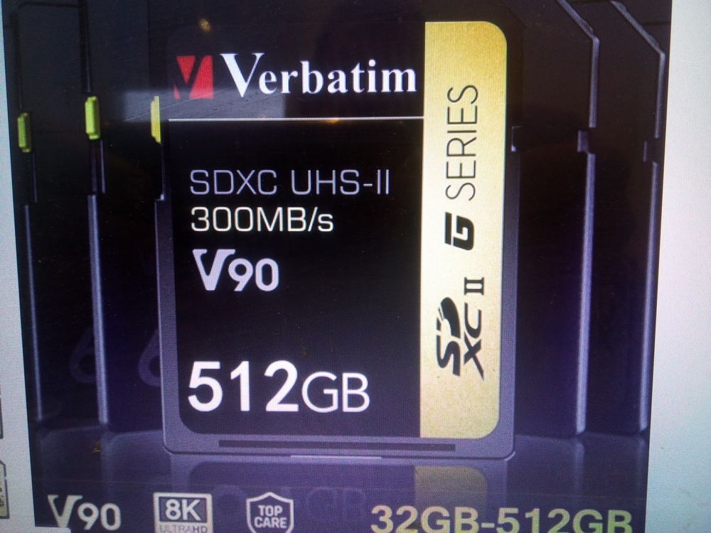 carte sdxc 512 go hihg speed 300mb/s VERBATIM Matériel informatique