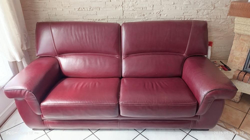 Canap&eacute; cuir 2 places et fauteuil Meubles