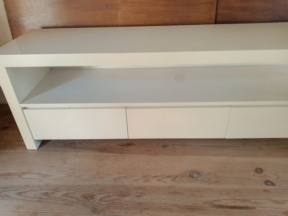  BUFFET SALON / BAHUT 3 portes - laqu&eacute; blanc brillant - 
Meubles